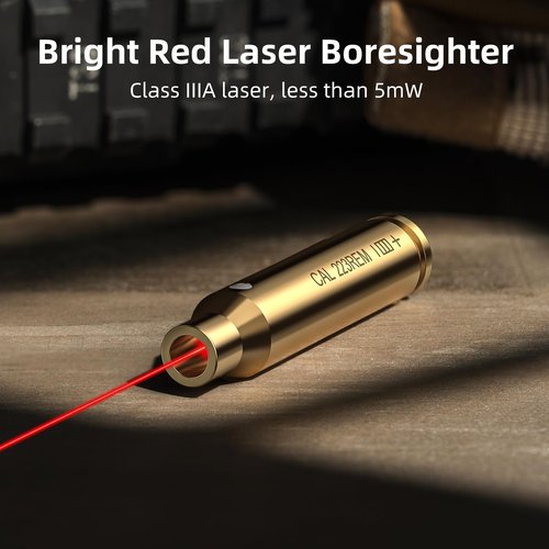 EZshoot 223 5.56mm Laser Bore Sight Red Laser 223/556 Bore Sight with 2 Sets of Batteries