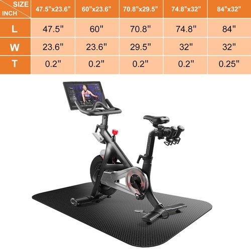Treadmill Mat,Bike Mat,Stationary Bike Mat,Foldable Treadmill Mat for Hardwood Floors and Carpet.for Exercise Bike,Exercise Equipment Indoor Cycles,Rowing Elliptical (23.6" X 60")