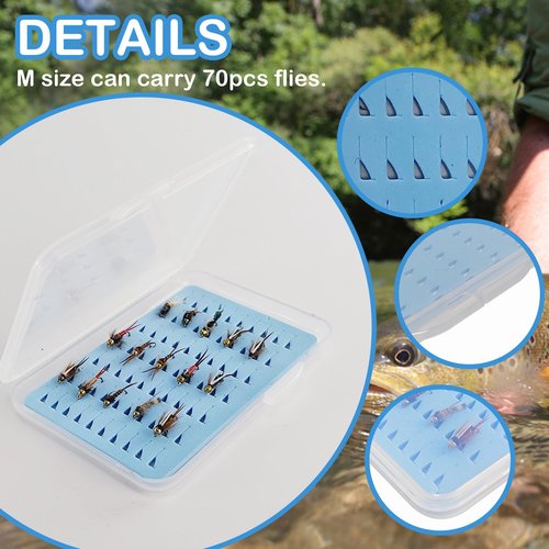 Aventik Super Slim Fly Fishing Trout Flies Fly Box Clear Fly Lures Hook Box 4PC (H065MB)