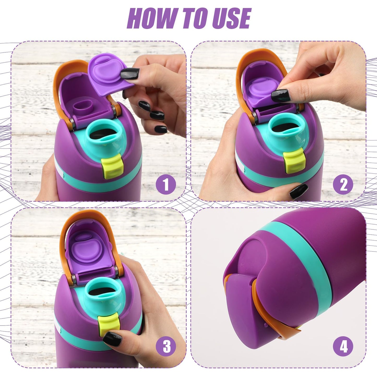 4pcs Replacement Stopper Compatible with Owala FreeSip 24oz 32oz
