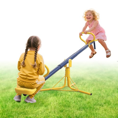 ETICSIPA Teeter Totter for Kids 360 Degree Spinning Seesaw for Toddlers Age 2+ Metal Heavy Duty Indoor & Outdoor Playset Toys for Playground Backyard Playhouse