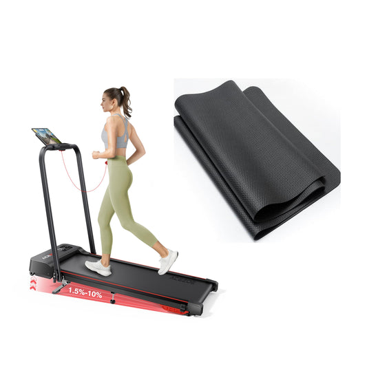 2-in-1 Foldable Treadmill with 3-Level 10% Incline, Walking Pad for Home Small Office, Compact Portable Under Desk Treadmill with Handle,Dual LED Display, APP & Remote, 300 lbs Capacity