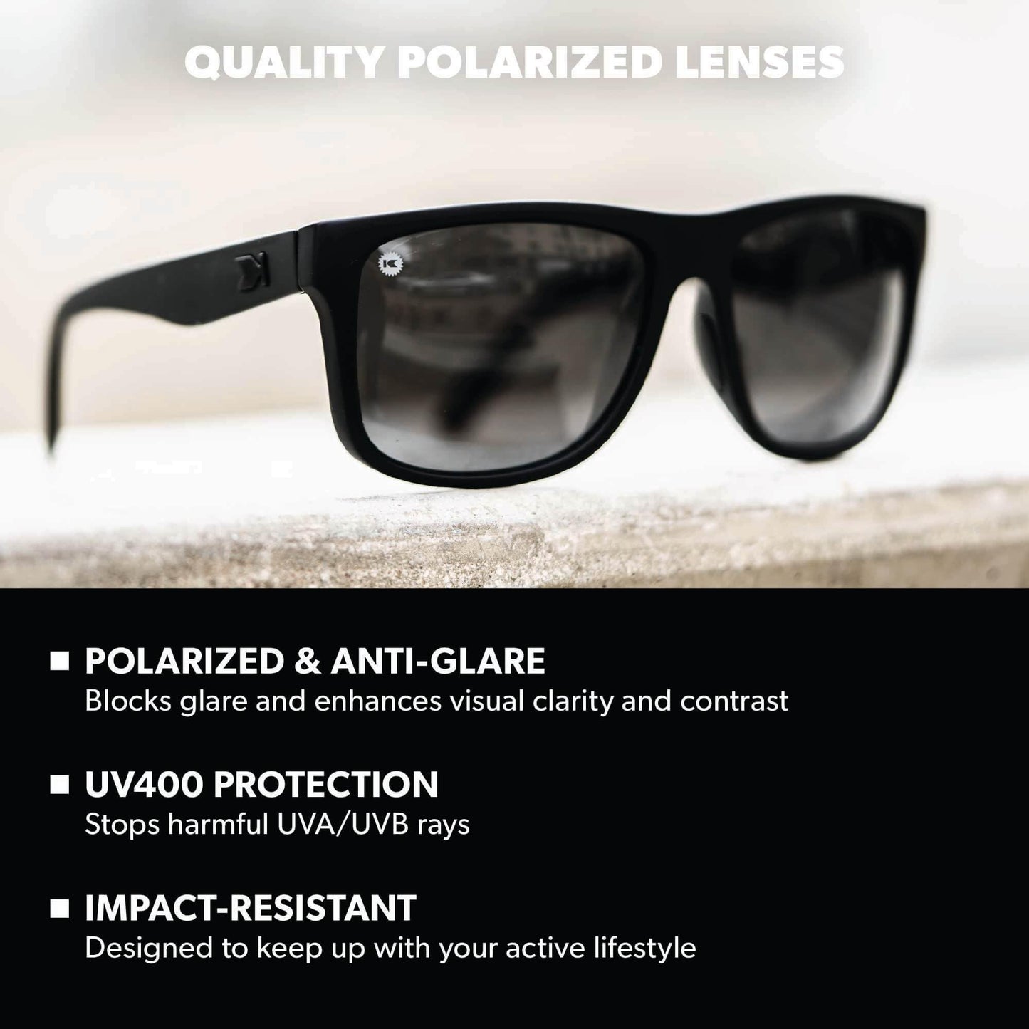 Knockaround Large Polarized Sunglasses for Men & Women - UV400 Protection