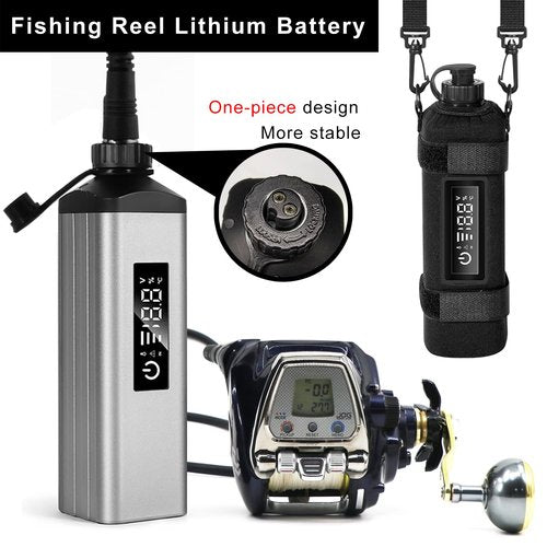 MAG CRUISE DX10 Electric Fishing Reel Lithium Battery 14.8V 10000mAh for Daiwa&Shimano Electric Fishing Reels (Silver)
