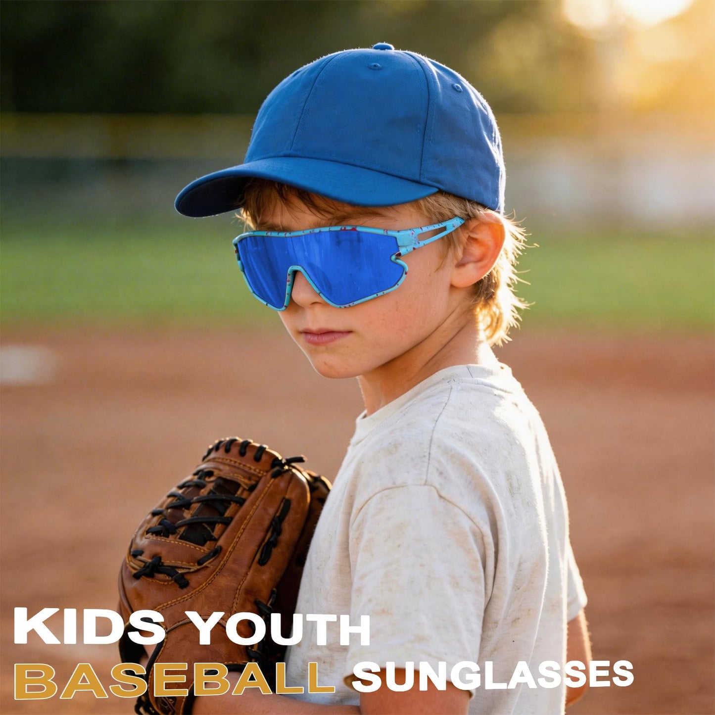 Dreammonkey Toddler Baseball Sunglasses 2T 3T 4T Baseball T Ball Lightweight UV400 Sports Cycling Shades For Boys Girls