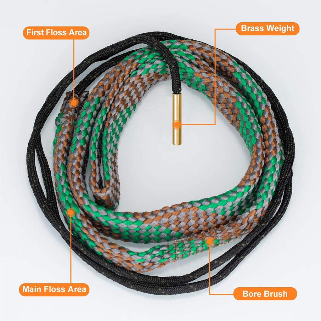 Gun Snakes Cleaner .40 Cal .41 Cal Gun Cleaning kit Supplies Gun Barrel Cleaning Rope for Rifle Pistol Shotgun Brass Brush Cleaning Cord