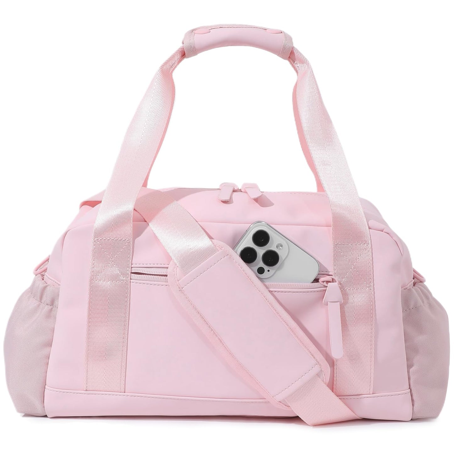 Bucosd Small Gym Bag for Women, Mini Crossbody Gym Duffle Bag with Wet Compartment, Carry on Gym Tote Bag for Workout Dance Sport Travel (Medium-Pink)
