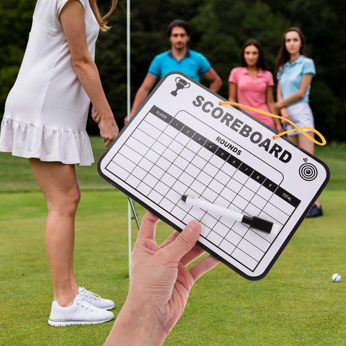 POPETPOP 1 Set Golf Scorecard Board Erasable with 1 Pen Plastic Whiteboard Dry Erase Score Card Holder Accessories for Men Women Golfer