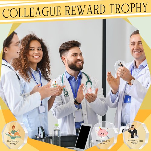30 Pcs Funny Appreciation Awards Gifts Bulk Little Clear Acrylic Reward Medallions Funny Trophy Gifts for Employee Coworker Teacher Nurse Office Team(Employee)