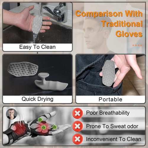 DecrPlus Rypt Grip for Weight Lifting Deadlift Rows-Rubber Anti-Slip Ergonomic Lifting Gloves for Men and Women Training Palm Protectors for Gym Intensive Training and Exercise ﻿ (Grey)