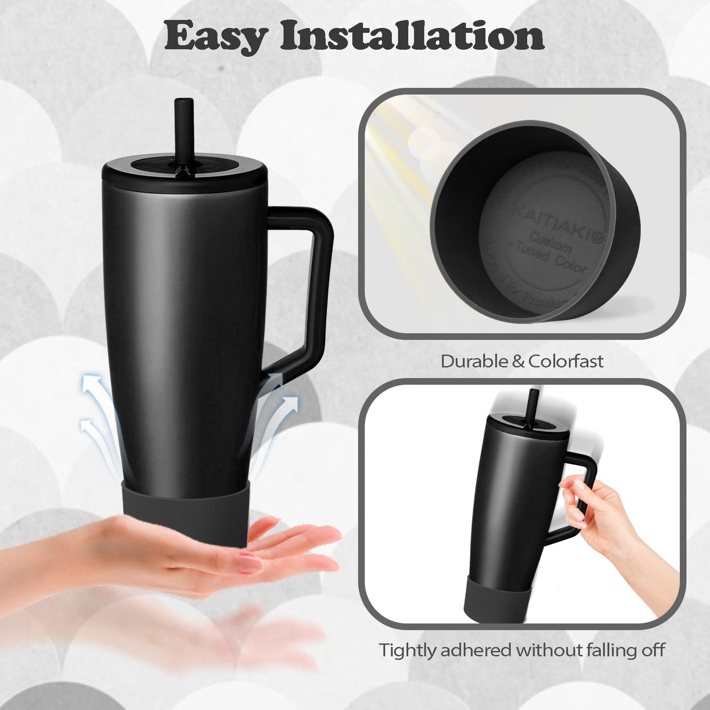 Kaitiaki Silicone Boot Compatible with Brumate Era 40 oz 30 oz Tumbler, Anti-Slip Bottom Sleeve Cover Bumper, Scratch-Resistant Protective Accessories, BPA-Free (Matte Black)