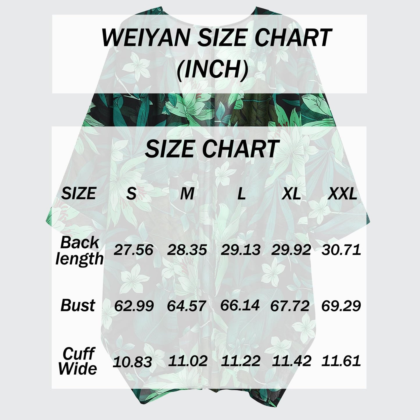 WEIYAN Women's Tops Loose Chiffon Kimono Cardigan Beach Swim Cover up Blouse(FGreen,L)