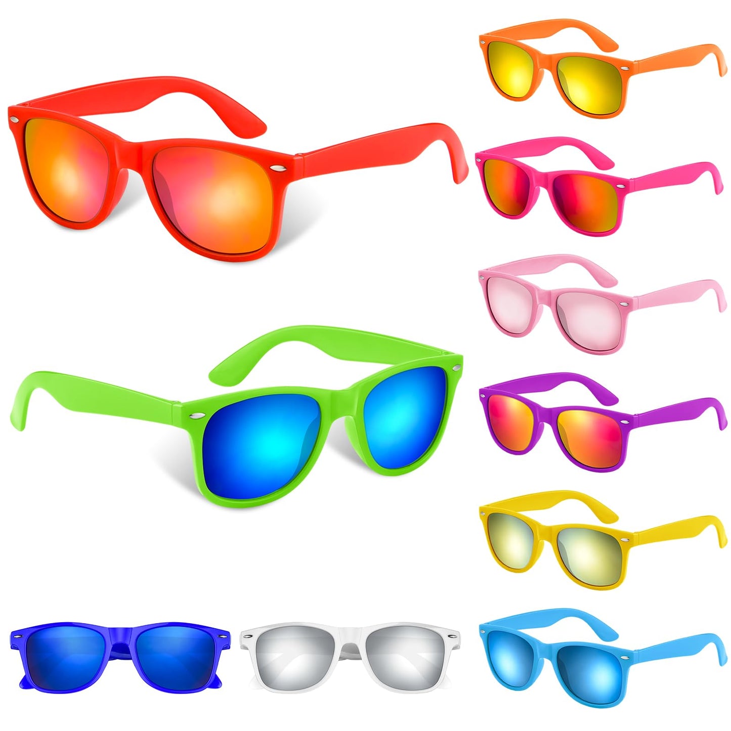 BOUBONI 10/20/40 Pack Kids Sunglasses Bulk Retro Party Favors for Wedding Beach Summer Pool Party Supplies Goodie Stuffers (10, Gradient Colors)