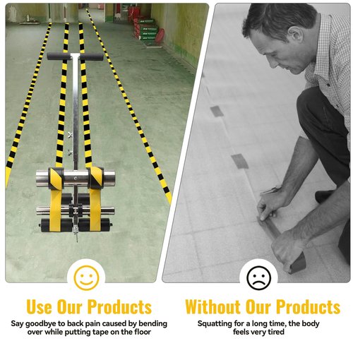 ZQVU Court Line Tape Machine Hand Pushed Floor Tape Applicator Playing Field Line Striping Machines Basketball Court Stencil Kit Width Adjustable Can Draw The Lines and Circles You Want