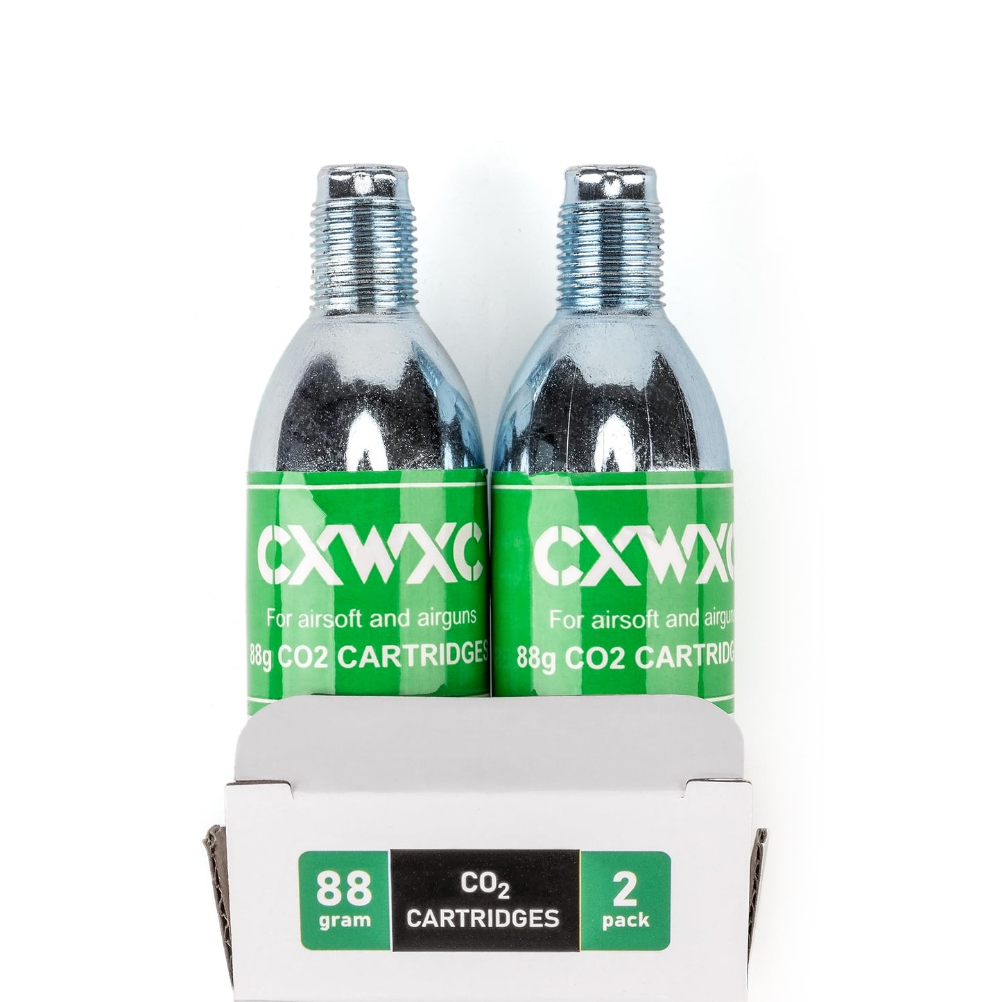 8 Gram/ 12 Gram CO2 Cartridges for Paintball - CO2 Cylinder CO2 Powerlet Cartridges for Airsoft, Air Gun, Pepper Gun P2P HDP 50 Compact (88G-2PC)