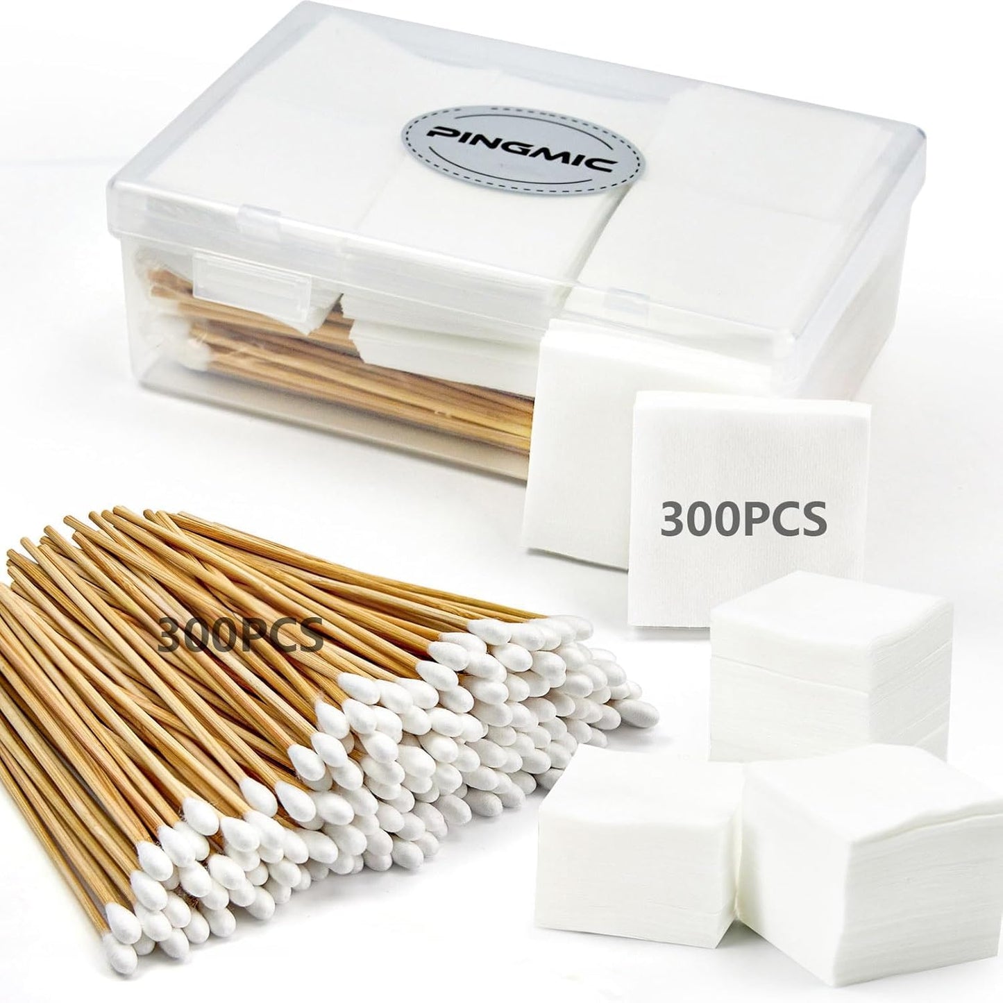 Gun Cleaning Supplies in Box - Pistol Swabs & 9mm Cleaning Patches Combo Pack, Includes 6" Long Swabs and 2" Lint-Free Patches, Universal Kit Supplies for Most Firearms