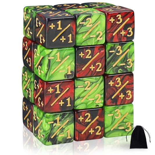 24 Pieces MTG Counters Token Dice, Magic The Gathering Glitter Sparkle Loyalty Cube, Starry Marble D6 Compatible With MTG, CCG, Card Gaming Accessory (Type 2)