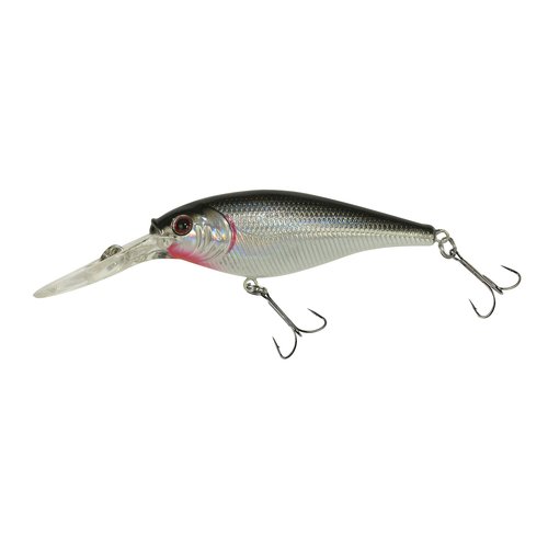 Berkley Flicker Shad Fishing Lure, Black Silver, 1/2 oz, 3 1/2in | 9cm Crankbaits, Size, Profile and Dive Depth Imitates Real Shad, Equipped with Fusion19 Hook