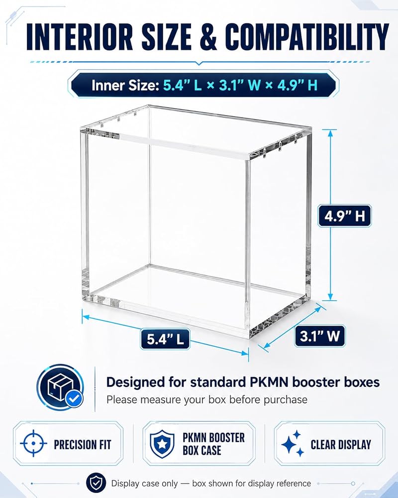 3-Pack Booster Box Case - Acrylic Display Boxes for US-Size PKMN Booster Boxes (Variation: (3-Pack)Booster Box Case)