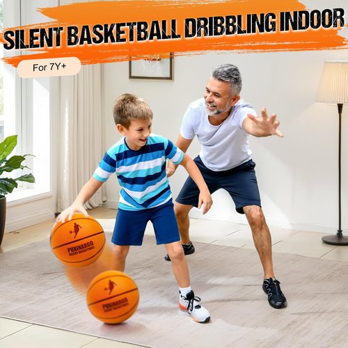 Silent Basketball Size 7 (29.5") Upgrade Dribble Dream Si-Lent BasketBall, Foam Basket-ball No Noise, Quiet Basket-Ball Dribbling Indoor, Training Ball for Indoor Activities, Gift for Youth (Orange)