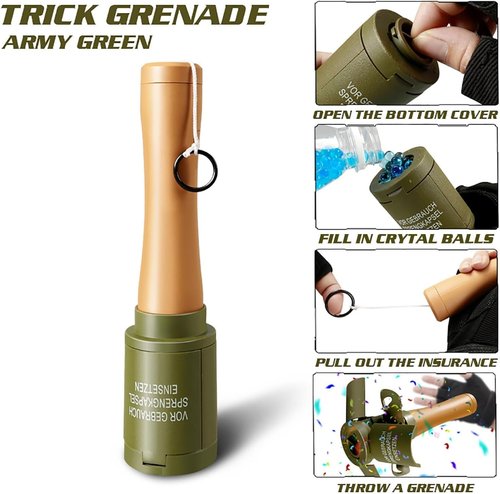 Zhongren M24 CS Hand Grenades Toys Battle Games for Tactcial Airsoft Paintball Role Play or Movie Prop (Green)