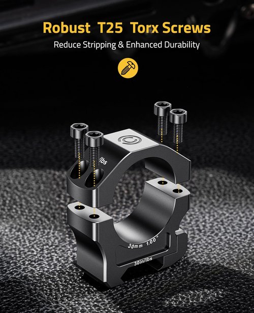 CVLIFE 30mm Scope Rings Mount - 7075 Aluminum Precision Rifle Scope Rings Medium Profile for Picatinny Rails - 2 Pieces