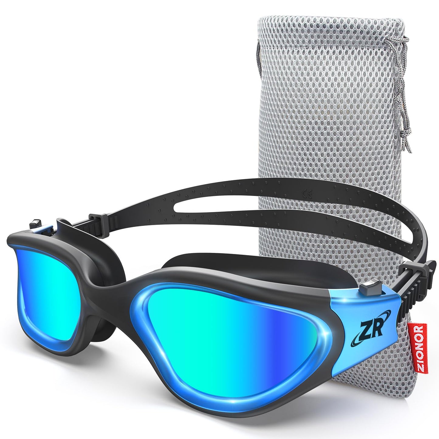 ZIONOR Swim Goggles, G1 MAX Polarized Anti-fog Swimming Goggles for Men Women Adult, UV Protection Leakproof Easy Adjustable Strap for Indoor Outdoor Swimming (Polarized + Gold)