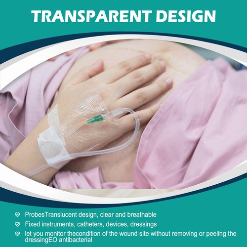 30 Packs Transparent Film Dressing 6'' x 8'' - Waterproof Bandages for Swimming, Showering, Wounds, Post Surgical Shower or IV Shield, Tattoo Aftercare Bandage, Scar Therapy, Adhesive Patches