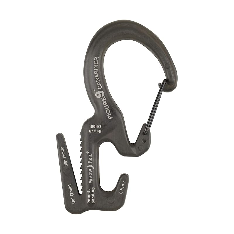 Nite Ize Figure 9 Carabiner Rope Tightener – Large Aluminum Rope Locking Mechanism, 3-9mm Fits, 150lb