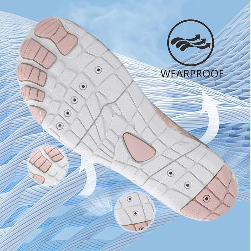 Water Shoes for Hiking - Barefoot Style, Wide Toe Box, Non-Slip, Waterproof (White, US Men 6-6.5 / Women 8-8.5)