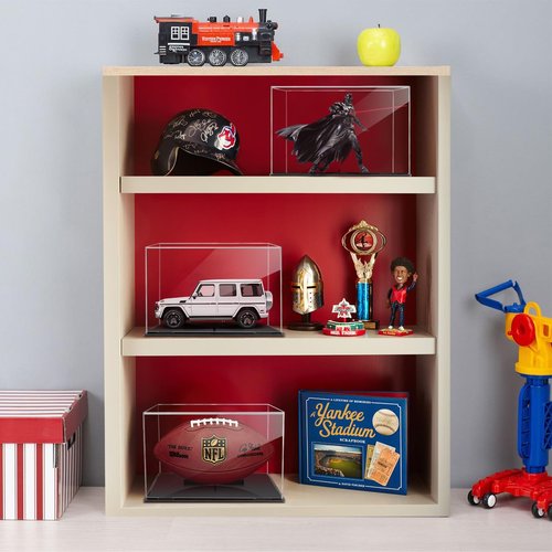 Football Display Case:Clear Acrylic Football Display Cases,Dust and UV Protection Acrylic Display Box with Removable Football Stand for Signed Football Sports Collectibles Memorabilia Display