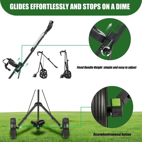 XDriveMax GC01 Golf Pull Push Cart 2 Wheel,Lightweight Folding Golf Walking Pull Carts