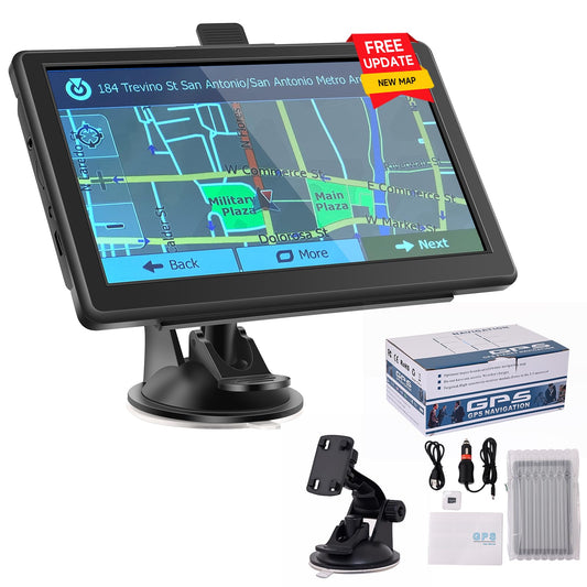 GPS Navigator for Car, 2026 Latest Map GPS for Car with 7'' Touchscreen, Free Lifetime Updates, Car Navigation with Voice Guidance, Speed & Red Light Warning for Truck RV Cars