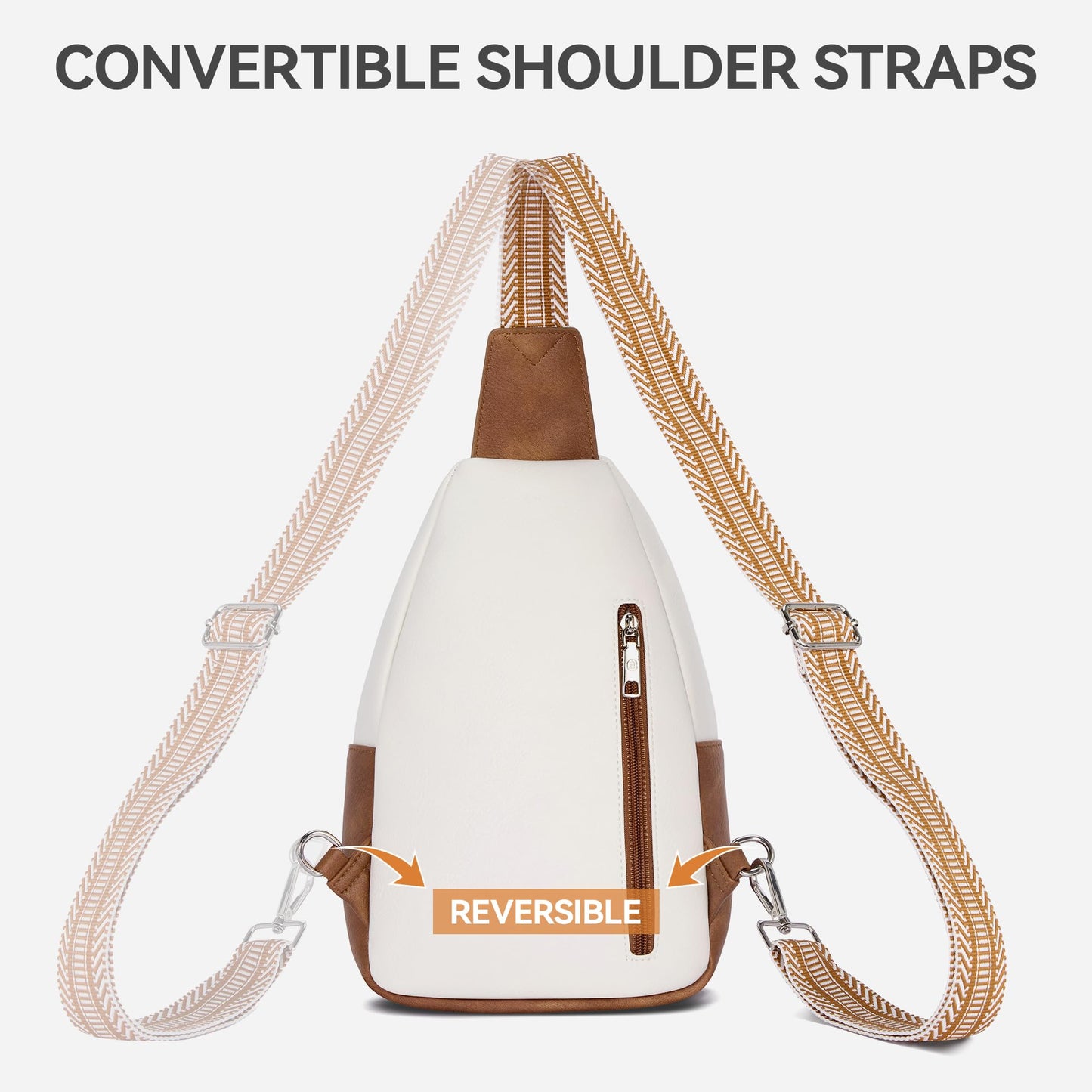 BOSTANTEN 7L Sling Bag For Women CrossBody Bags Large Cross Body Purse Vegan Leather Sling Backpack for Travel Essentials