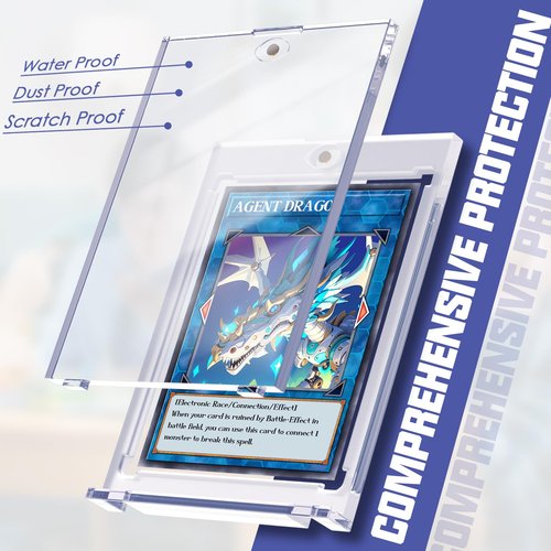 5 ct Magnetic Card Holders for Trading Cards, 35 pt Hard Cards Sleeves Case fit for MTG Cards, Standard Cards, Sports Cards, Baseball Cards Toploaders