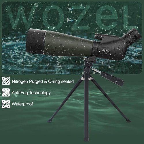 WOZEL 25-75X80 Spotting Scopes for Target Shooting - HD Spotter Scope with Tripod Carrying Bag & Smartphone Holder - BAK4 Waterproof Spotting Scope for Bird Watching Hunting Wildlife Viewing