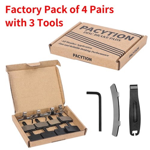 4 Pairs Bike Brake Pads,Bicycle Brake Pads with Installation Tools Compatible with Trp Tektro Shimano Brake Pads MT200 M355 M446 M315 M365,MTB Bike Disc Brake Pads Compatible with Ebike Brake Pads