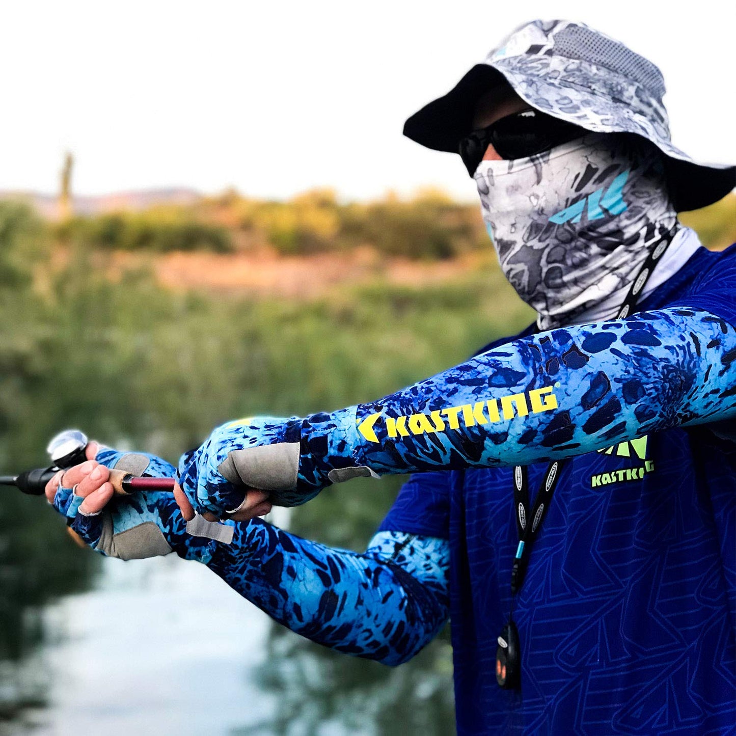 KastKing Sol Armis UPF 50 Boonie Hat - Sun Protection Hat, Fishing Hat, Beach & Hiking Hat, Paddling,Prym1 Turquoise Fizz Fade