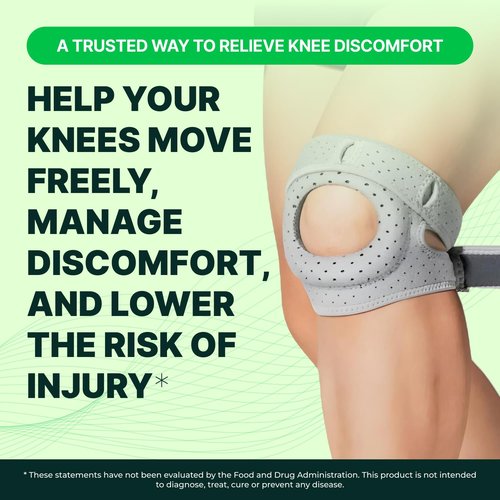 Wellnee Knee Brace with Silicone Padding - Compression Sleeve for Men & Women - Joint Support that Massages & Boosts Circulation During Walking, Running & Exercise