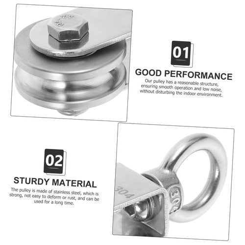 Unomor Stainless Steel U-Shaped Cable Pulley for Lifting Smooth Action for Strength Training and Hoisting Applications Heavy Duty Performance