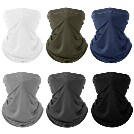 Geyoga 6 Pieces Summer UV Protection Cooling Neck Gaiter Face Clothing Neck Gaiter Mask Scarf Sunscreen Breathable Bandana(Dark Color)