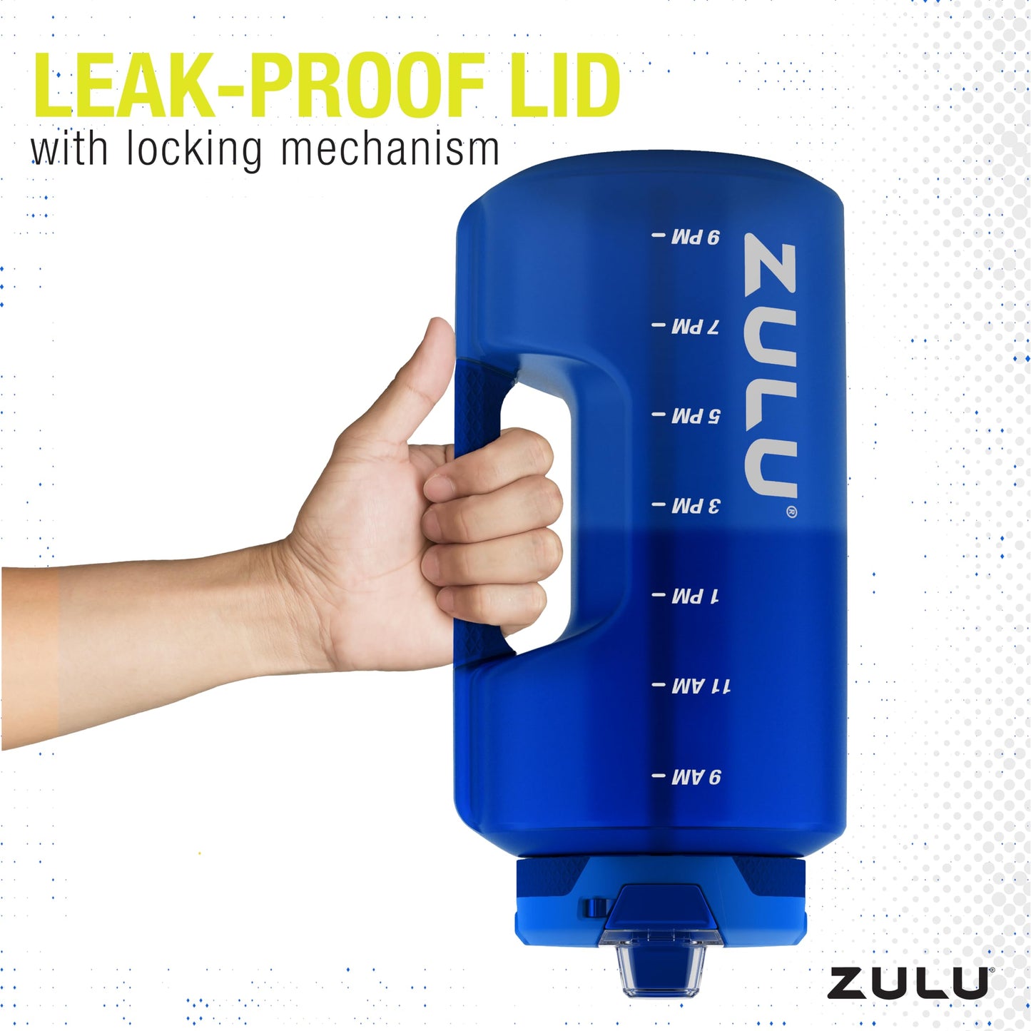 ZULU Goals 128oz BPA-Free Gallon Water Jug with Time Markers, Royal Blue