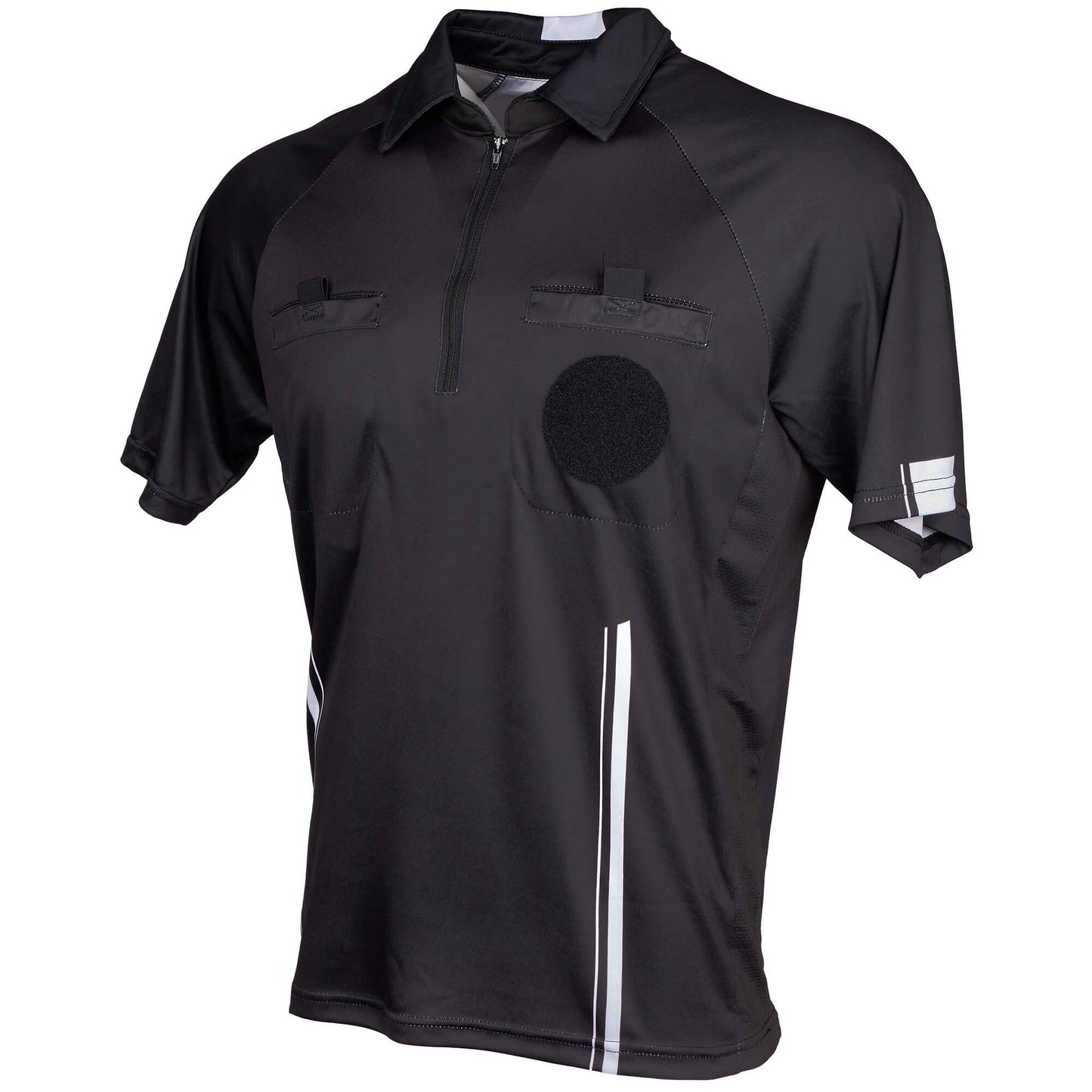 Murray Sporting Goods Pro-Style Soccer Referee Jersey - Short Sleeve | Officials Short Sleeve Soccer Referee Shirt (Black, Small)
