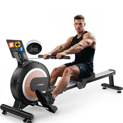 WENOKER Rowing Machine, Magnetic Rowing Machine for Home, Upgraded 32-Levels Quiet Resistance with Smart Electronic Knob, 350 LBS Weight Capacity, Compact Rower Machine Easy Assembly, App Supported