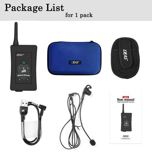 GaiRen Referee Communication System, Professional FBIM Referee Headsets with Earphone for Soccer Volleyball Ofiicial Football Handball (2 Pack)