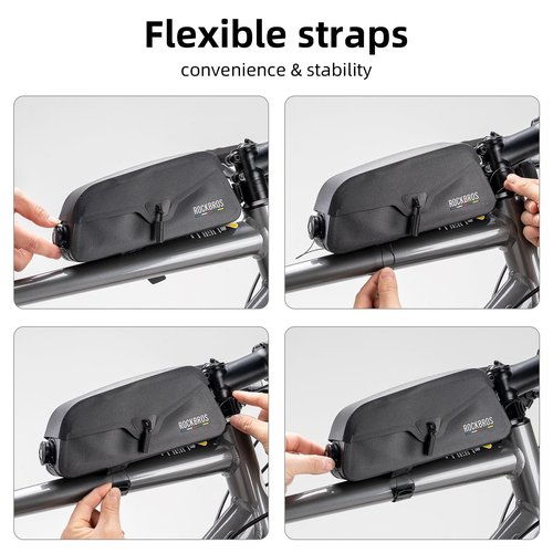 ROCKBROS bike frame bag with Magnetic Flap bike top tube bag Waterproof Cycling Pouch Tools Storage Bag for mountain Road bike
