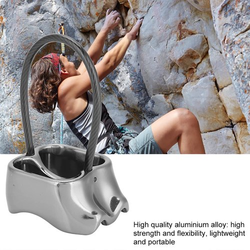 HERCHR Climbing Descender, Aluminium Alloy Rock Climbing Rappel Belay Equipment Down Device Protector Downhill Descent Control Kit for Rescue, Outdoor Training