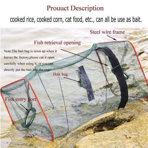 FASPLORE 2 Pcs Collapsible Fishing Bait Trap Nets