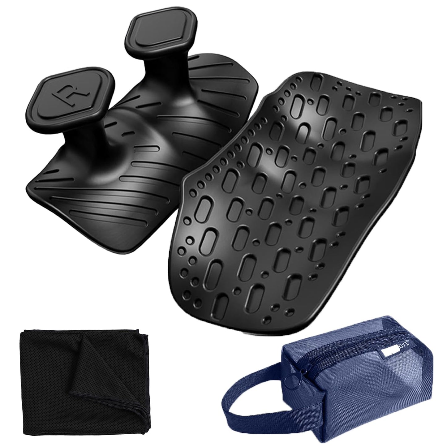 Monattrod Upgraded Weight Lifting Grips for Women & Men - Extra Large & Thick Non-Slip Gym Grips with Cooling Towel, Ergonomic Workout Gloves for Pull-Ups, Dumbbell Exercises (Black)