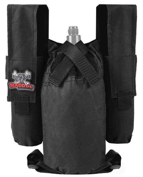 Maddog Entry Level Paintball Harness Pod Pack Belt with HPA CO2 Tank Holder Pouch - 2+1